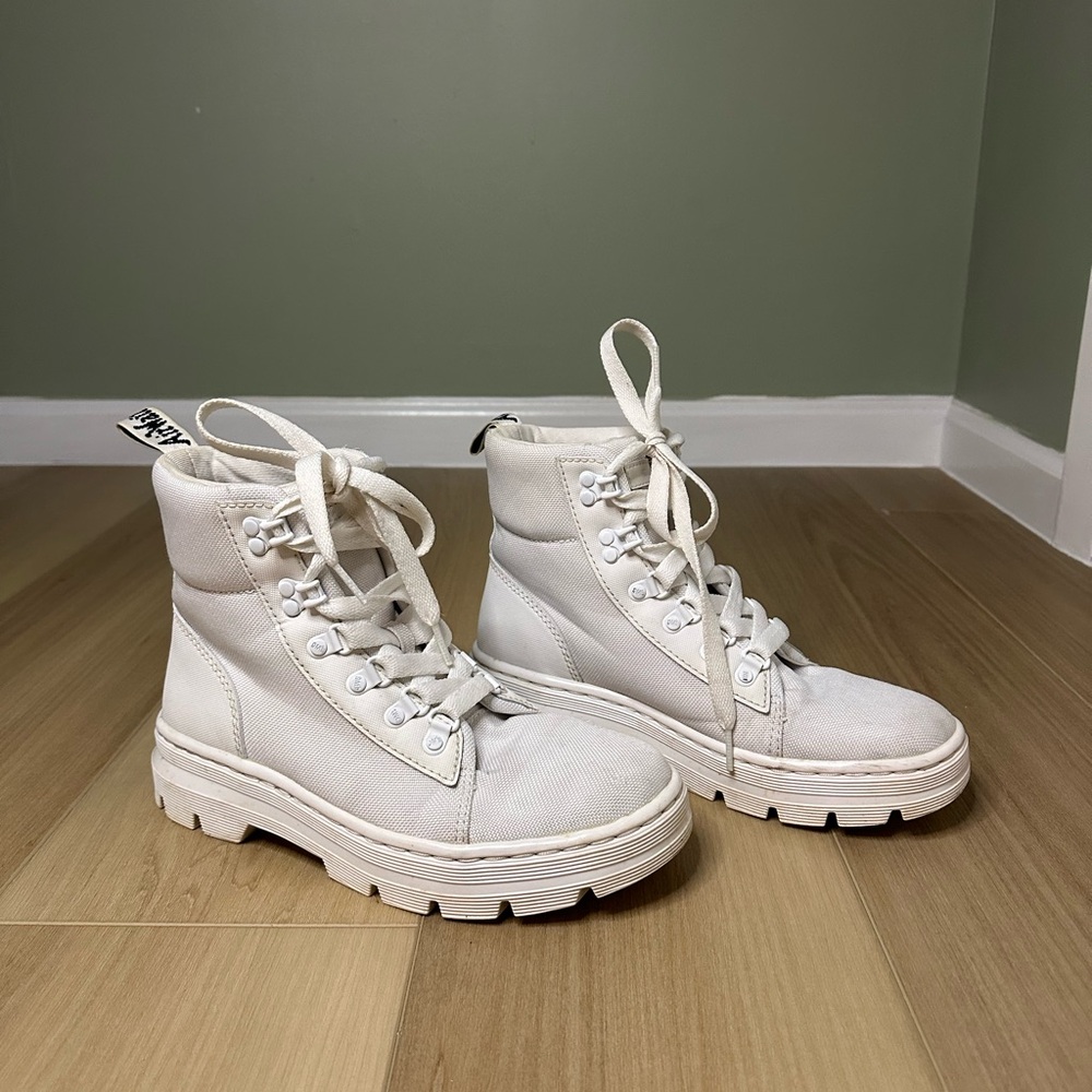 Women's White Dr Martens Canvas Boots